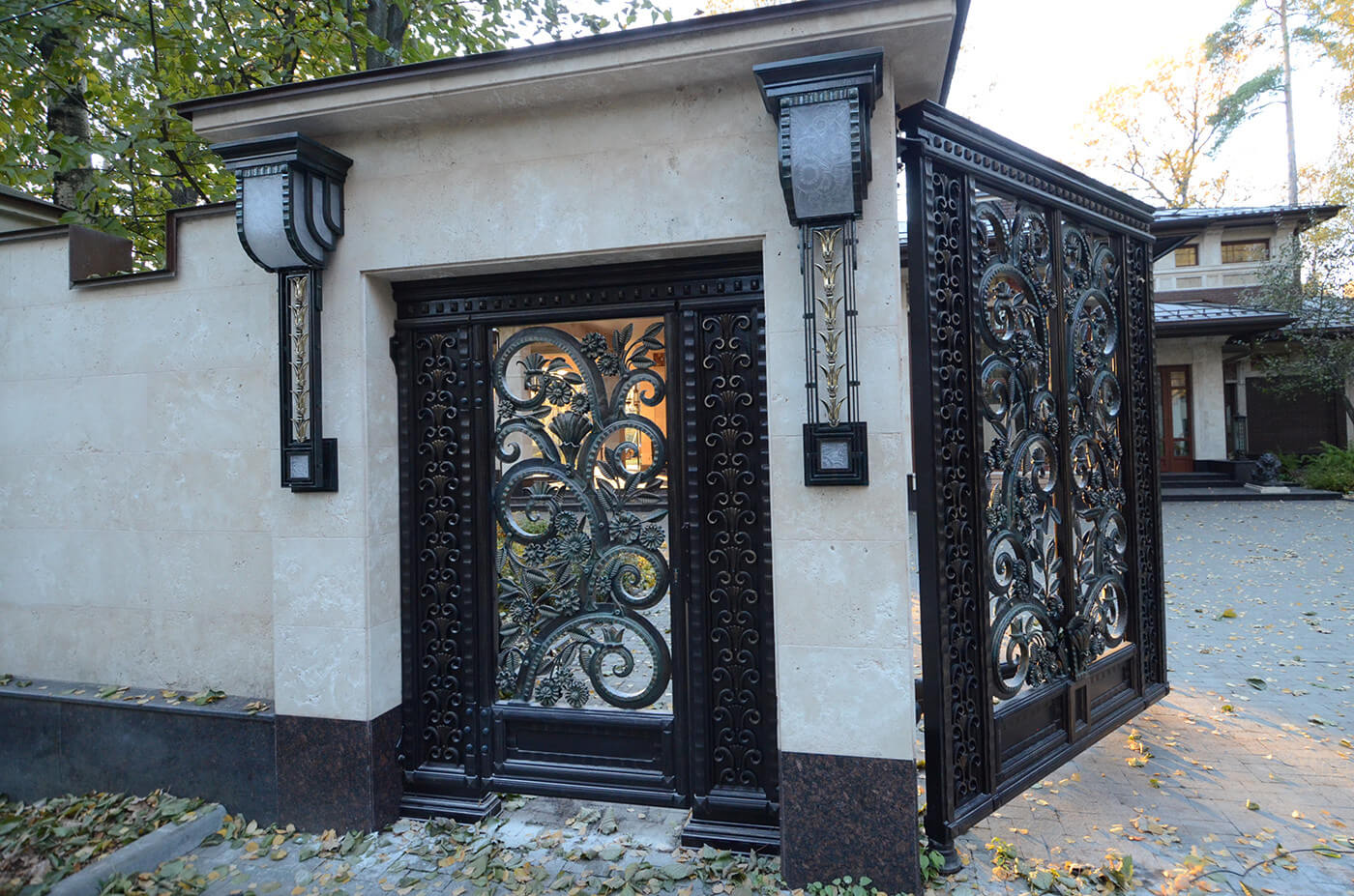 Wrought Iron Gate Art Deco Custom Wrought Iron Gates From Ox